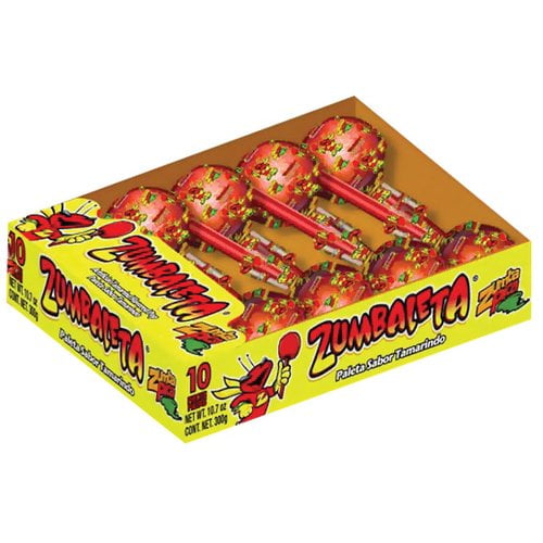 Zumba Pica Zumbaleta Tamarind Lollipops, Traditional Mexican Tamarind Flavored Lollipops, 10 Ct