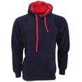 thumbnail image 1 of FDM - Sudadera lisa con capucha Modelo Contrast (300 GSM) Hombre/Mujer Unisex - Gym/Correr (Azul marino/ Rojo fuego), 1 of 2