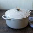 thumbnail image 4 of Lodge Cast Iron 5.5qt Oyster White Enameled Dutch Oven, 4 of 8