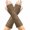 Khaki, variant on Women’s Slim Extended Fingerless Cuffs Diamond Cable Texture Double Rib Trim for Cafe Visits Red