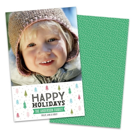 Personalized Colorful Forest Photo Holiday Card