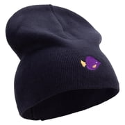 Purple Tang Embroidered Big Size Superior Cotton Short Knit Beanie - Navy XL-3XL