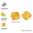 thumbnail image 7 of 14k Gold Square Earrings for Women, Vintage Chunky Stud Earrings, Non Tarnish Large Statement Earrings Jewelry Gifts, 7 of 7