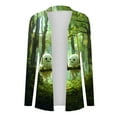thumbnail image 4 of GaThRRgYP Evening Cardigan Lightweight Comfort,Women's Fashion Halloween Printed Long Sleeved Cardigan Jacket Green M, 4 of 6