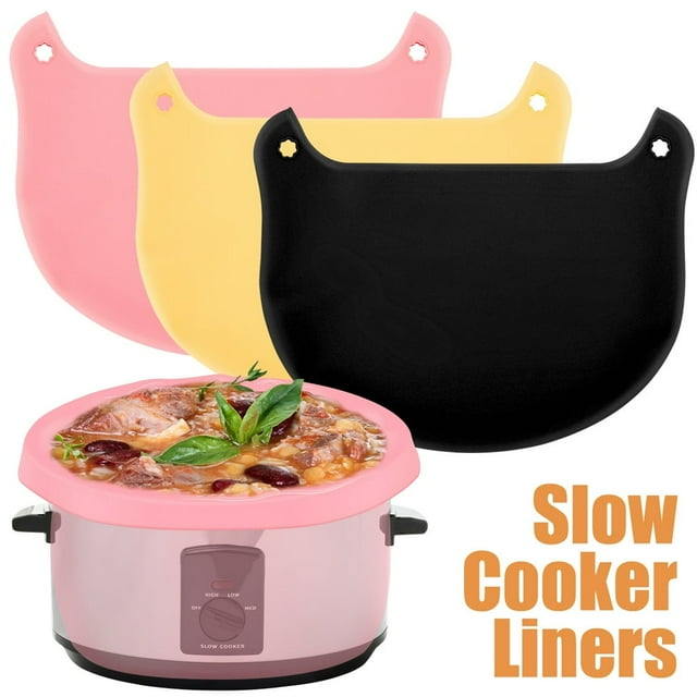 MesaSe Silicone Slow Cooker Liners Reusable Silicone Slow Cooker Divider Leakproof Slow Cooker Insert Liner
