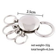 thumbnail image 2 of BE-TOOL Keychain Snap Buckle Waist Belt Key Chain with 5 Detachable Key Rings Zinc Alloy Silver, 2 of 7