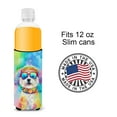 thumbnail image 4 of Bichon Frise Hippie Dawg Hugger for Ultra Slim Cans 4 in x 6.5 in, 4 of 5