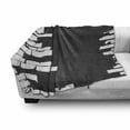 thumbnail image 3 of Urban Graffiti Soft Flannel Fleece Throw Blanket, Chalky Stencil Graffiti Design on Smutty Brick Wall Pattern, Cozy Plush for Indoor and Outdoor Use, 50" x 70", Charcoal Grey and White, by Ambesonne, 3 of 6