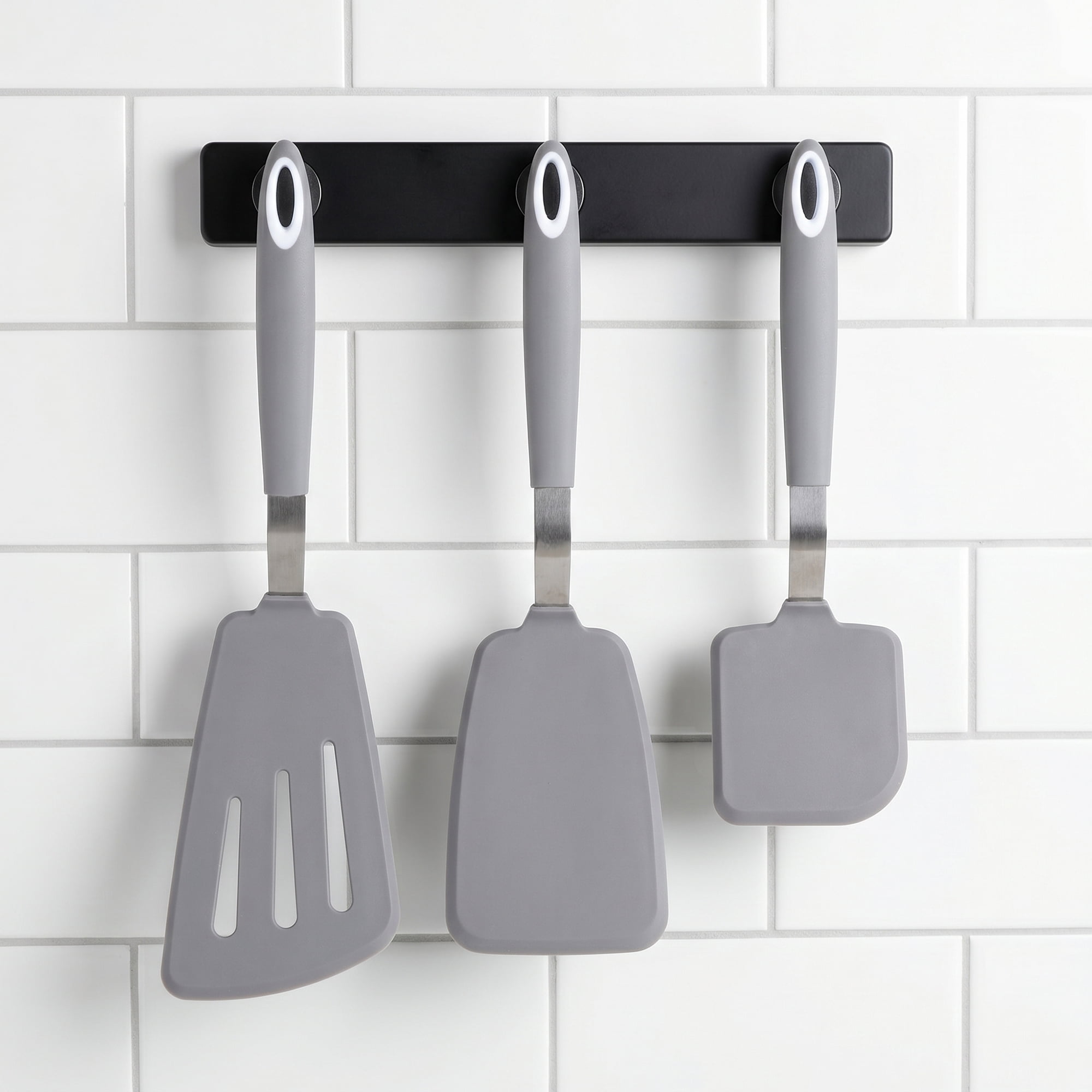Unique Bargains Kitchen Utensils with Heat-Resistant Rubber Spatula Gray 5PCS