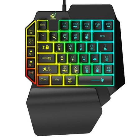 EEEkit One-Handed RGB Mechanical Gaming Keyboard with 35 keys, Professional Gaming Keypad for LOL/PUBG/Wow/Dota/OW/Fps