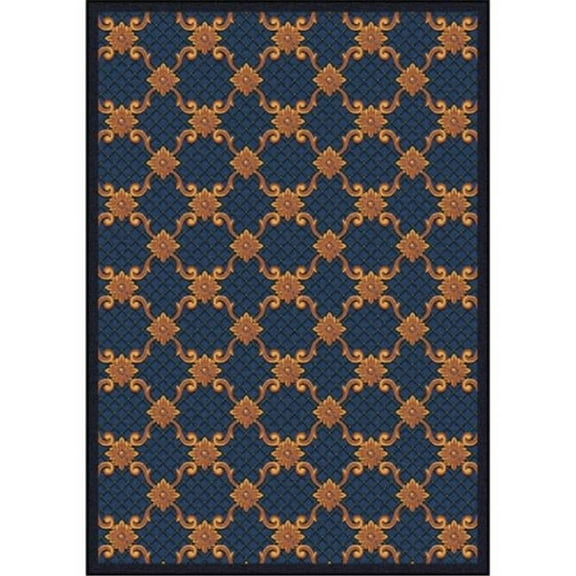 Any Day Matinee Queen Anne Rectangle Theater Area Rugs  04 Teal - 3 ft. 10 in. x 5 ft. 4 in.