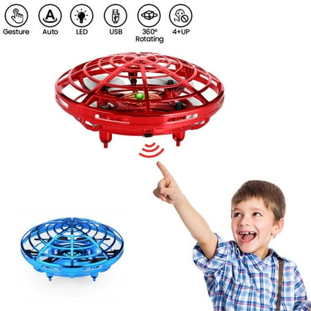 Mini Drones Smart Hand Control Induction LED Helicopter 360° Rotating UFO Drone Flying Toys Baby Kid