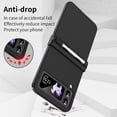 thumbnail image 3 of MonsDirect for 6.7 inch Samsung Galaxy Z Flip 3 5G 2021 Case with A Capacitance Pen, Two Hinge Protection Hard PC Back Anti-Drop Shockproof Full Coverage with S Pen Holder for Galaxy Z Flip 3, Black, 3 of 7