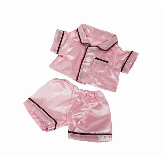 Pink Satin Pajama Doll Outfit for 6–10 Inch Dolls – PJ Sleepwear Clothing Set