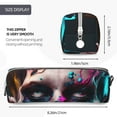 thumbnail image 3 of Haiem Modern Abstract Colorful Skull B Print Leather Pencil Case Art Supplies Case Zipper Pencil Pouch Stationery Storage Pencil Bag, 3 of 7