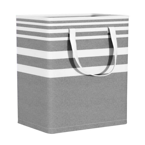 Cesta de lavandería grande plegable con asas, organizador de juguetes y ropa. 100ml y gris ancho