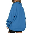 thumbnail image 4 of Topvent Sweatshirts Women Oversized Half Zip Pullover Long Sleeve Quarter Zip Hoodie Sweater Teen Girls Fall Blouse Clothes Trendy Hoodies Top Blue L, 4 of 4