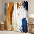 thumbnail image 2 of Castle Fairy Abstract Brushstroke Black Out Curtains for Adults, Watercolor Print Curtains Pack of 2 (42x63 Each) for Bedroom, Orange Blue, 2 of 6