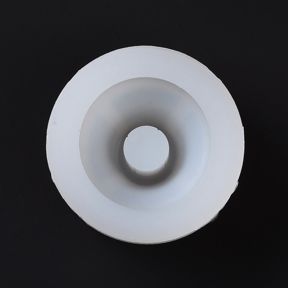 2pc DIY Round Candlestick Silicone Molds Funny Beijing Hot Pot Shaped Candle Holder Molds for Resin Gesso Cement Craft Making White 9.5x5.7cm