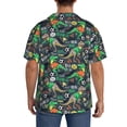 thumbnail image 6 of Picia Dinosaur Plays Soccer Men's Linen Shirts Short Sleeve Cuban Beach Shirts Casual Shirts Button Down Shirt for Men Beach Summer Wedding Shirt-Small, 6 of 7