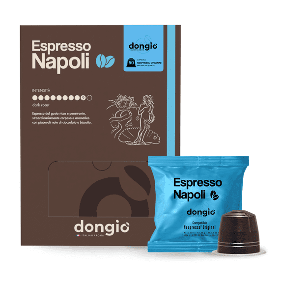 Dongio Caffe Espresso Napoli – Nespresso Original Compatible Capsules, Italian Dark Roast, 50 Count