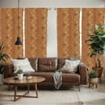 thumbnail image 2 of Ambesonne Moroccan Window Curtains, Floral Motifs Ottoman, Each 28" W x 84" L, Orange Yellow Brown, 2 of 5