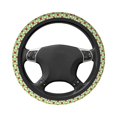 thumbnail image 3 of XMXY Car Steering Wheel Cover, Red Green Floral Leaves Non-Slip Jeep Truck Universal Elastic Steering Wheel Protector 15 inch, 3 of 8