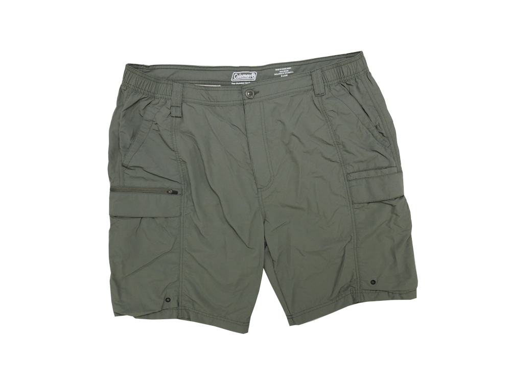 42) Nylon Hiking Cargo Shorts, Olive 