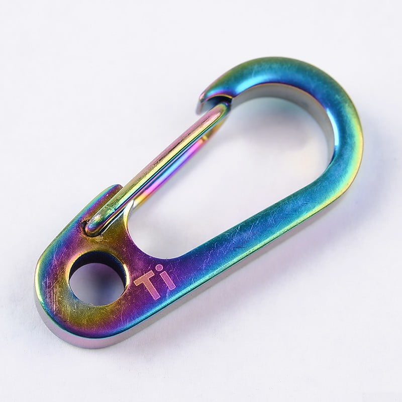 Outdoor Titanium Alloy Carabiner-Ring Key Chain Keychain Clip Hook Buckle Light 