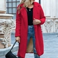 thumbnail image 4 of Women's Fuzzy Fleece Lapel Open Front Long Cardigan Coat Warm Winter Outwear Jackets for Women Womens Clothes, 4 of 7