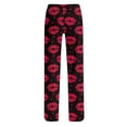 thumbnail image 5 of Womens Love Heart Pajama Pants Heart Funny Holiday Love Heart Pj Pants Comfy Drawstring Sleepwear Long Pajamas Pants, 5 of 6