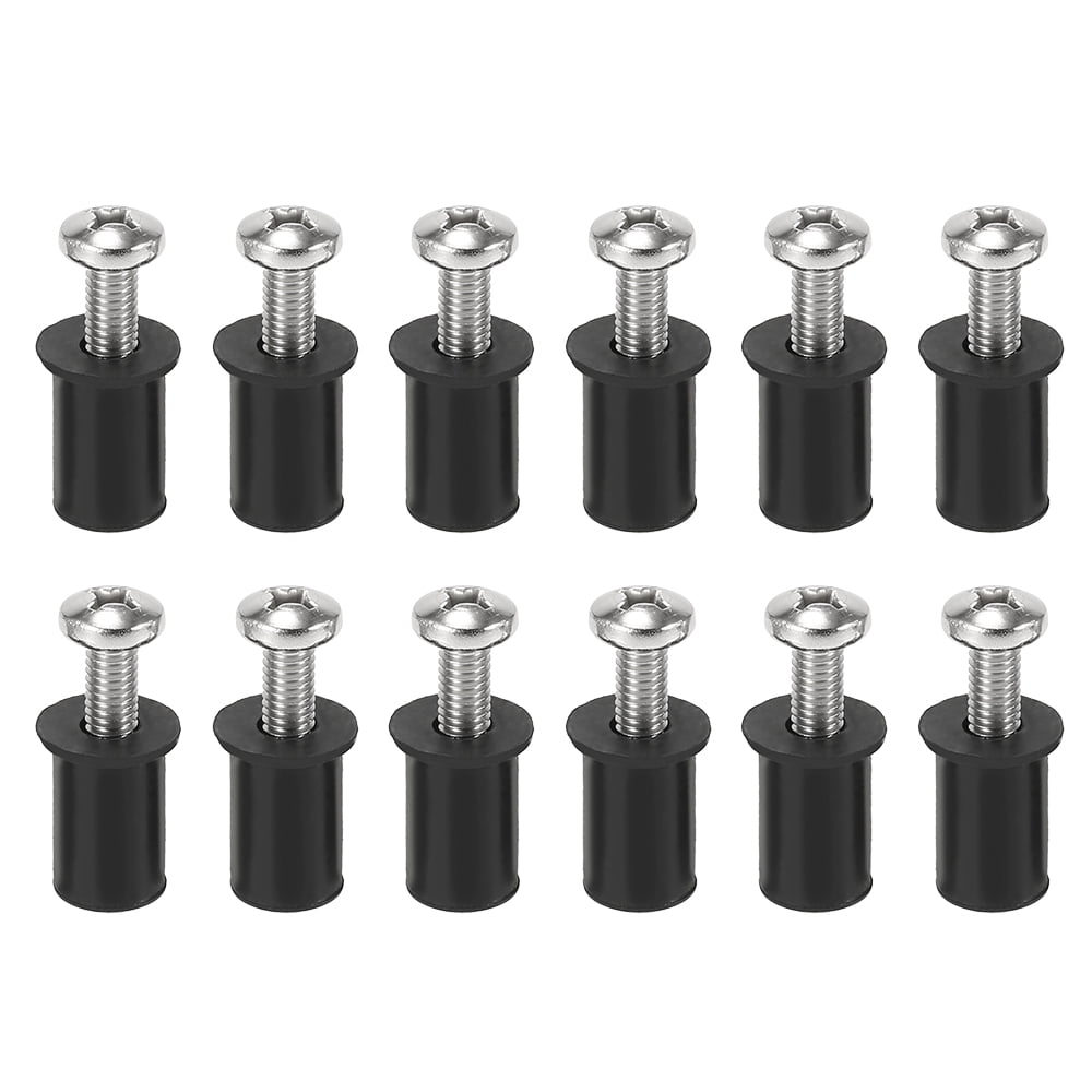 12 Set Well Nuts with Stainless Steel Screws for Kayak Canoe Boat Marine J7P2 