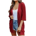 thumbnail image 1 of AherBiu Cardigan pour Femmes Ouvert devant Tricoté Ample Décontracté Pull Manches 3/4 Cardigan Confortable Automne, 1 of 7