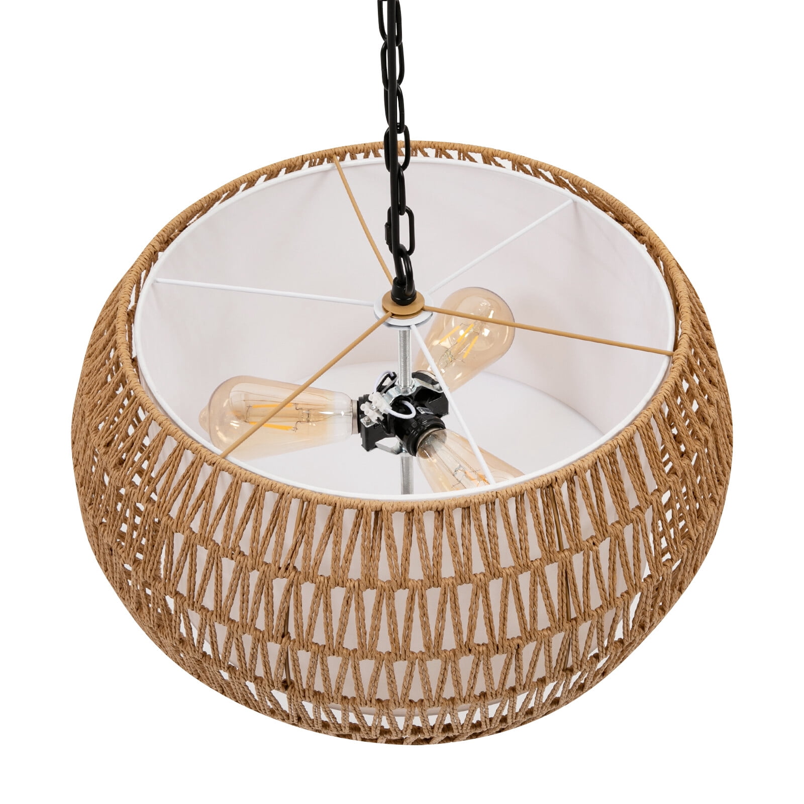 Woven Pendant Light Fixture Ceiling Mount Chandelier Hanging Lamp Fixture E26