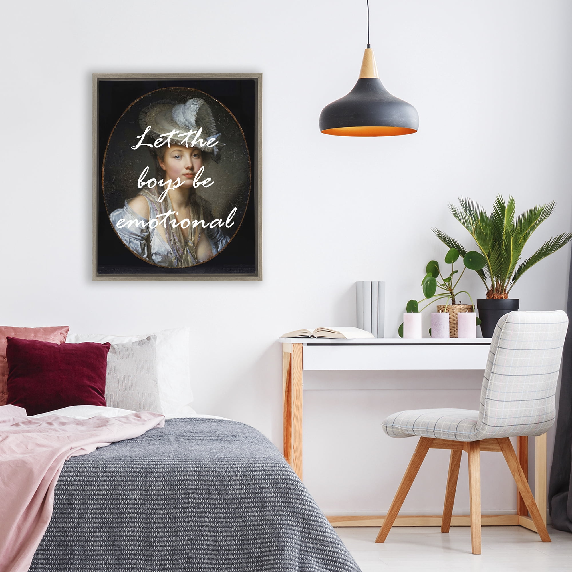 Stupell Industries Let The Boys Be Emotional Brown Framed Floater Canvas Wall Art, design by Tina LeCour