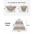 thumbnail image 6 of Waterfall Valances for Windows, Retro Brown, Kitchen Sheer Valance Curtains, Abstract Geometric Middle Century Ombre Plaid Rod Pocket Swag Valances for Living Room Bedroom, 47.2"x38.5", 1 Panel, 6 of 8