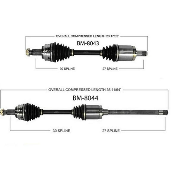 Fits For BMW X3 2004-2010 Front Driver and Passenger Complete Cv Shaft Axles