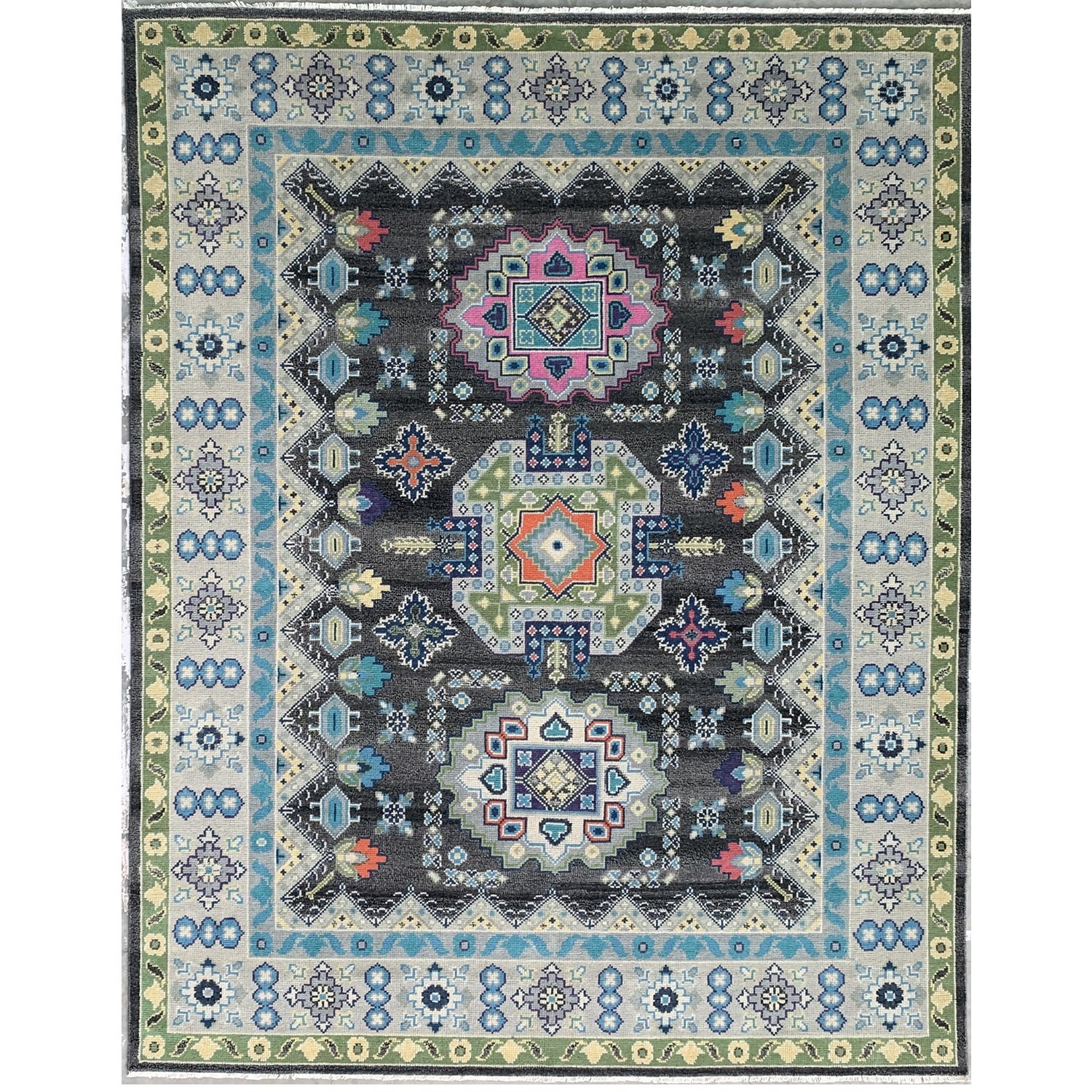 Olive EORC KC30783OL8X10 Handknotted Wool Bijar Collection Rug Green 8' x 10' Olive EORC KC30783OL8X10 Handknotted Wool Bijar Collection Rug Green 8' x 10'