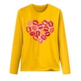 thumbnail image 4 of VgaVtl Long Sleeve T Shirts for Women Plus Size Cotton Graphic Womens Plus Size Tops Love Print Funny Holiday Yellow Tops,XL, 4 of 4