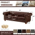 thumbnail image 5 of Noodeniya Faux leather Chesterfield Sofa with Rolled Arms, Upholstered Sofa Padded Seat, Button Tufted Sofa with Nailhead Trim and Backrest, Burgundy, 5 of 15