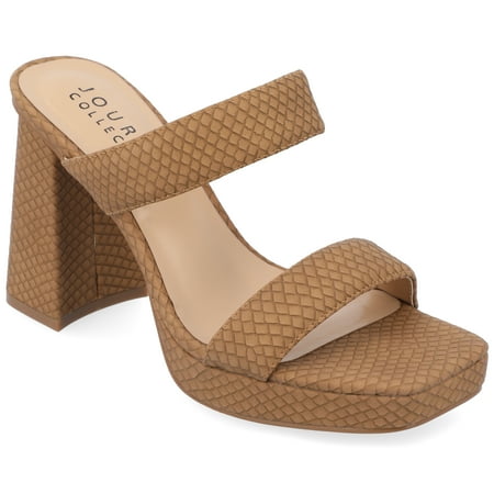 

Journee Collection Womens Jaell Multi Strap Covered Block Heel Platform Sandals
