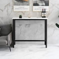 thumbnail image 2 of Giantex  47" Pub Dining Table, Bar Table w/Metal Frame & Faux Marble Top, Multifunctional Desk for Dining Room Living Room, White, 2 of 6