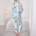 thumbnail image 3 of Pajama Sets for Women 2 Pcs, Cartoon Cute Poodle Dog Funny Button Down Long Sleeve Sleepwear Lounge PJ Sets, 3 of 6