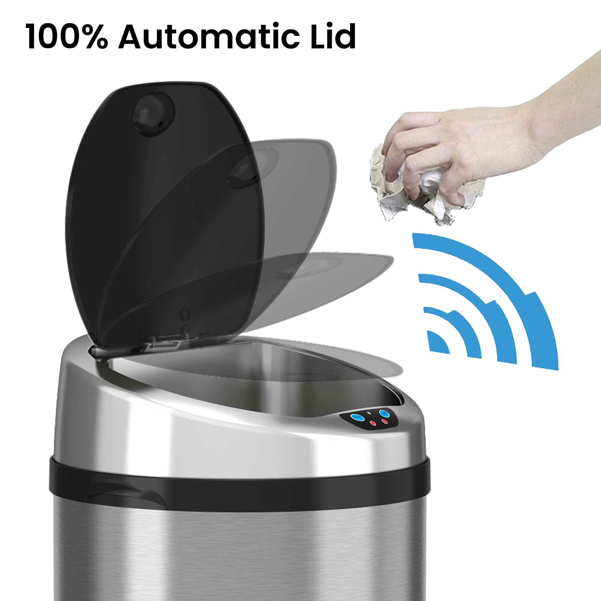 その他 ACID BATH: VIDEO TRASH TERROR iTouchless Stainless Steel Sensor Trash Can w/AbsorbX Odor