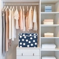 thumbnail image 4 of Yayeee Collapsible Cube Storage Bin with Lid Fabric Closet Decorative Basket with Handles, Navy Blue Baseball Pattern, 4 of 7