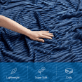 thumbnail image 3 of Nestl Cut Plush Fleece Blanket, Soft Lightweight Fuzzy Luxury Twin Size Bed Blankets for Bed, Twin, Navy, 3 of 10