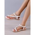 thumbnail image 3 of Women Flower Decor Thong Sandals, Fashion Summer Flat Sandals, 3 of 4