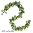 thumbnail image 3 of Enredaderas de flores artificiales con cerezos en flor, eucalipto, rosa, azul, decoración del hogar, flexibles, sin mantenimiento, 35 cm, 3 of 6