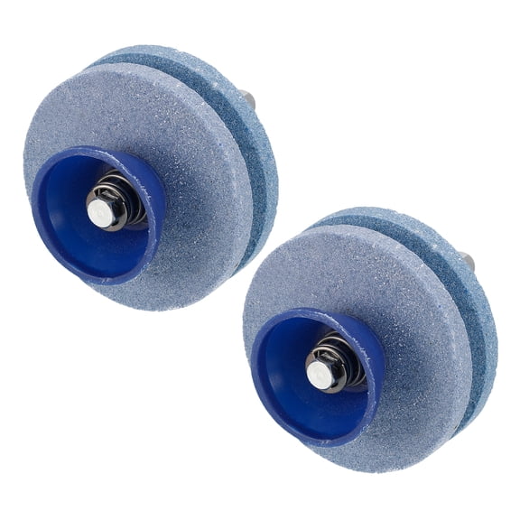 Uxcell Lawn Mower Blade Sharpener, 2Pack Double Layer Corundum Blade Sharpener, Blue