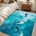 thumbnail image 5 of Welcome to Summer Washable Area Rugs 3'x5', Blue Shark Ocean Animal Watercolor Low Pile Throw Living Room Rug Non-Slip Sturdy Edge Binding Carpet for Indoor Entryway Bedside Kitchen, 5 of 9